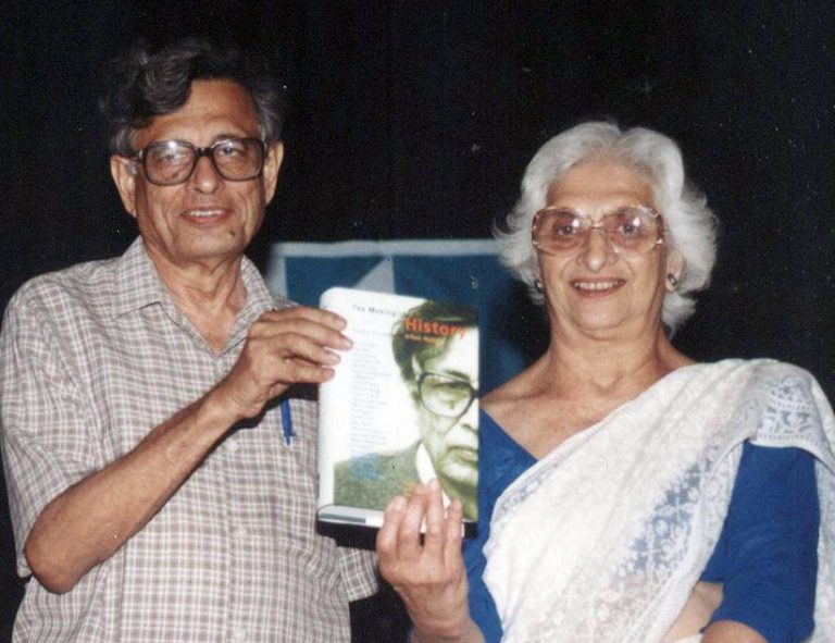 Irfan Habib and Kitty Menon at the book launch of The Making of History: Essays Presented to Irfan Habib (edited by K.N. Panikkar, Terence J. Byres and Utsa Patnaik), Delhi, August 2000