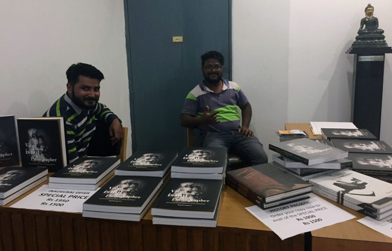 Book display at the launch of Vivan Sundaram Is Not a Photographer: The Photographic Work of Vivan Sundaram (by Ruth Rosengarten), Delhi, March 2019