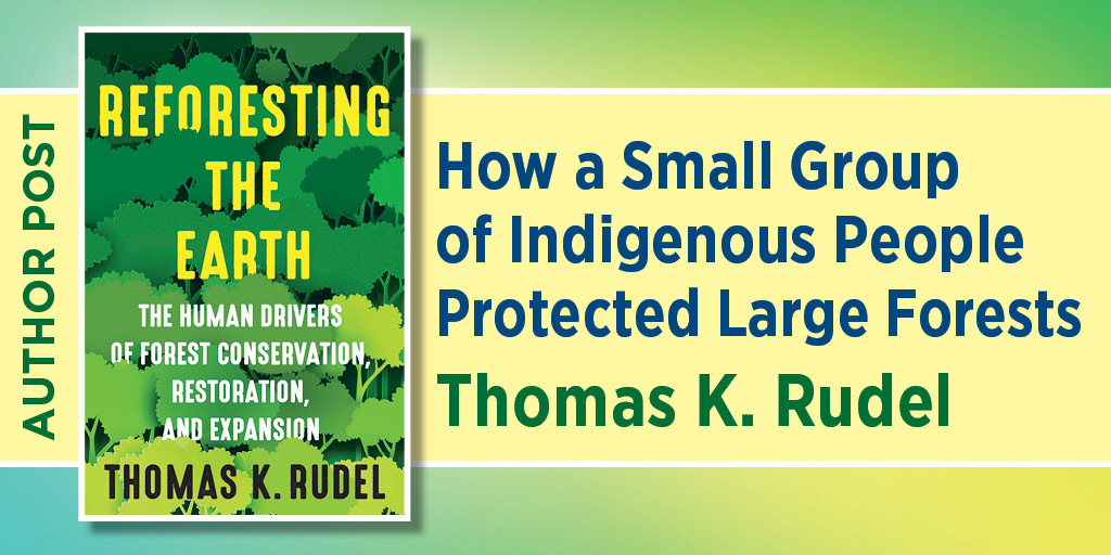 Book cover of Reforesting the Earth, and the text is How a Small Group of Indigenous People Protected Large Forests