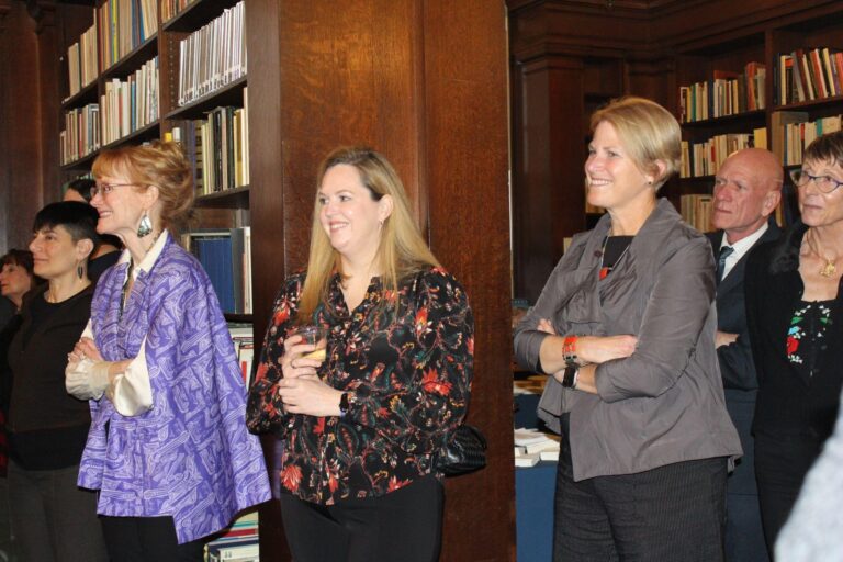 a photo of people in a library